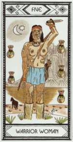 Native American 5 of Cups: Warrior Woman